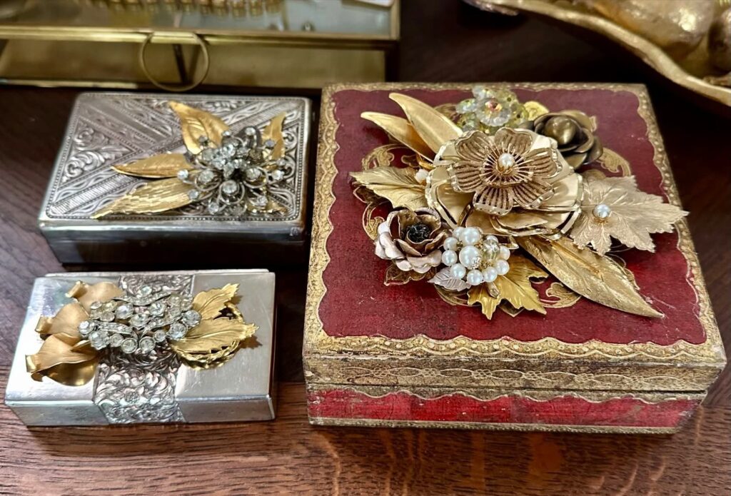 Vintage Boxes with Repurposed Jewelry